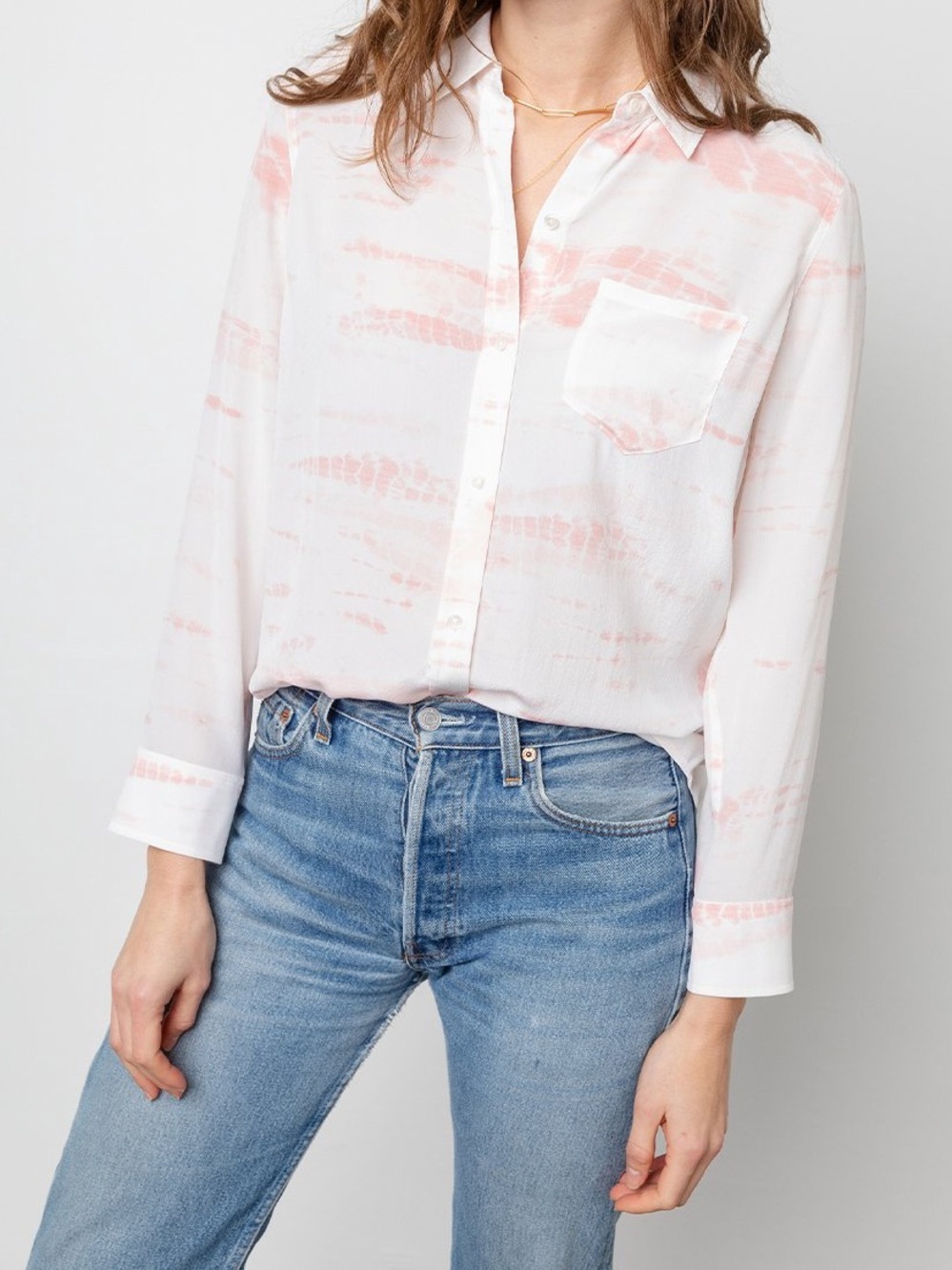 Equipment Femme Tie Dye Y2K Sheer Long Sleeve Blouse Size Medium